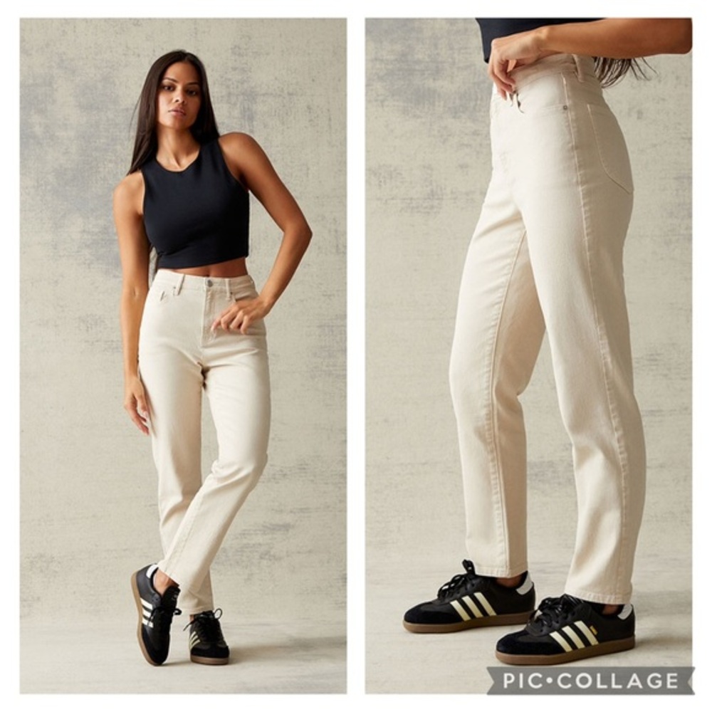 Pacsun Mom Straight Leg Ankle Jeans Tan Sz 25